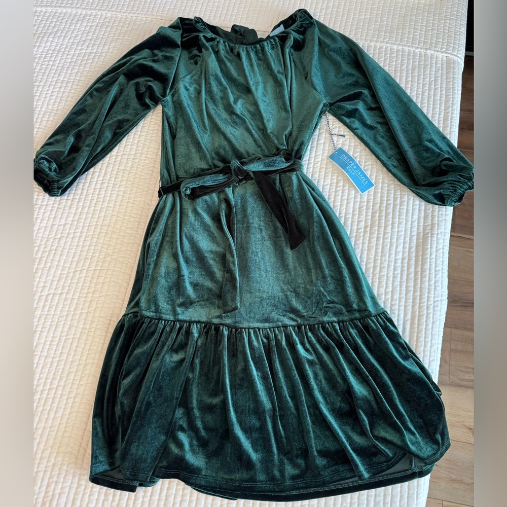 Draper James Green Velvet Dress